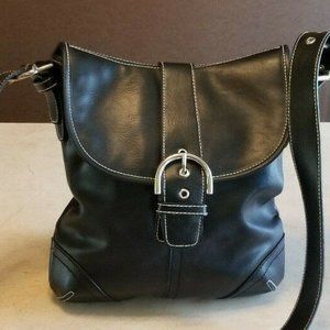 Belle Rose Purse Black With  Silver Buckle